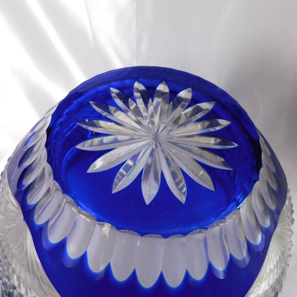 Very Large Blue Cut to Clear Bowl # 22353 - Picture 7 of 7